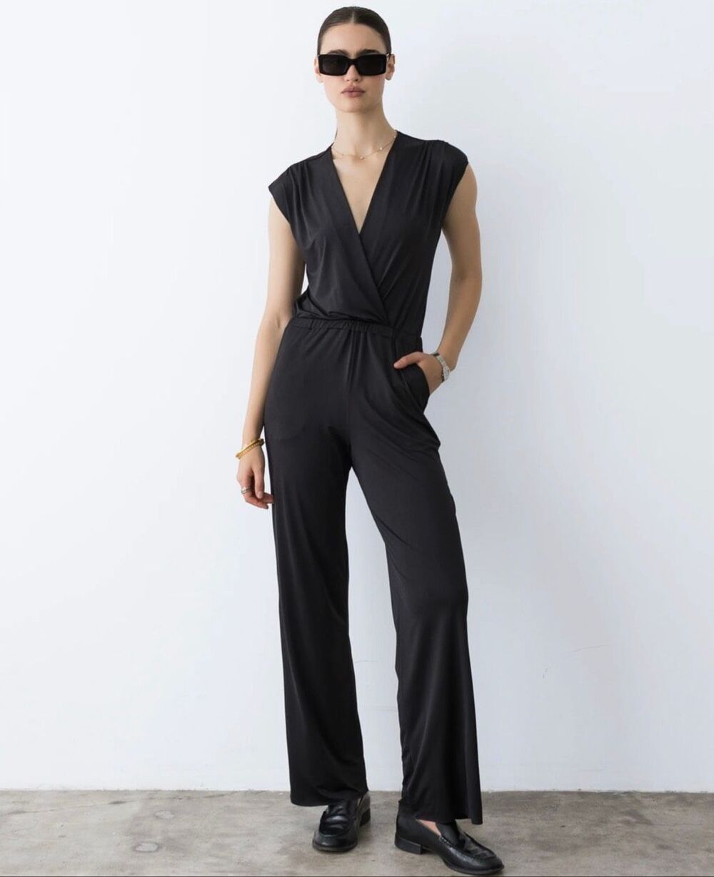 Ripley Rader Classic Black Jumpsuit Size 3 Medium NWOT Wide Leg